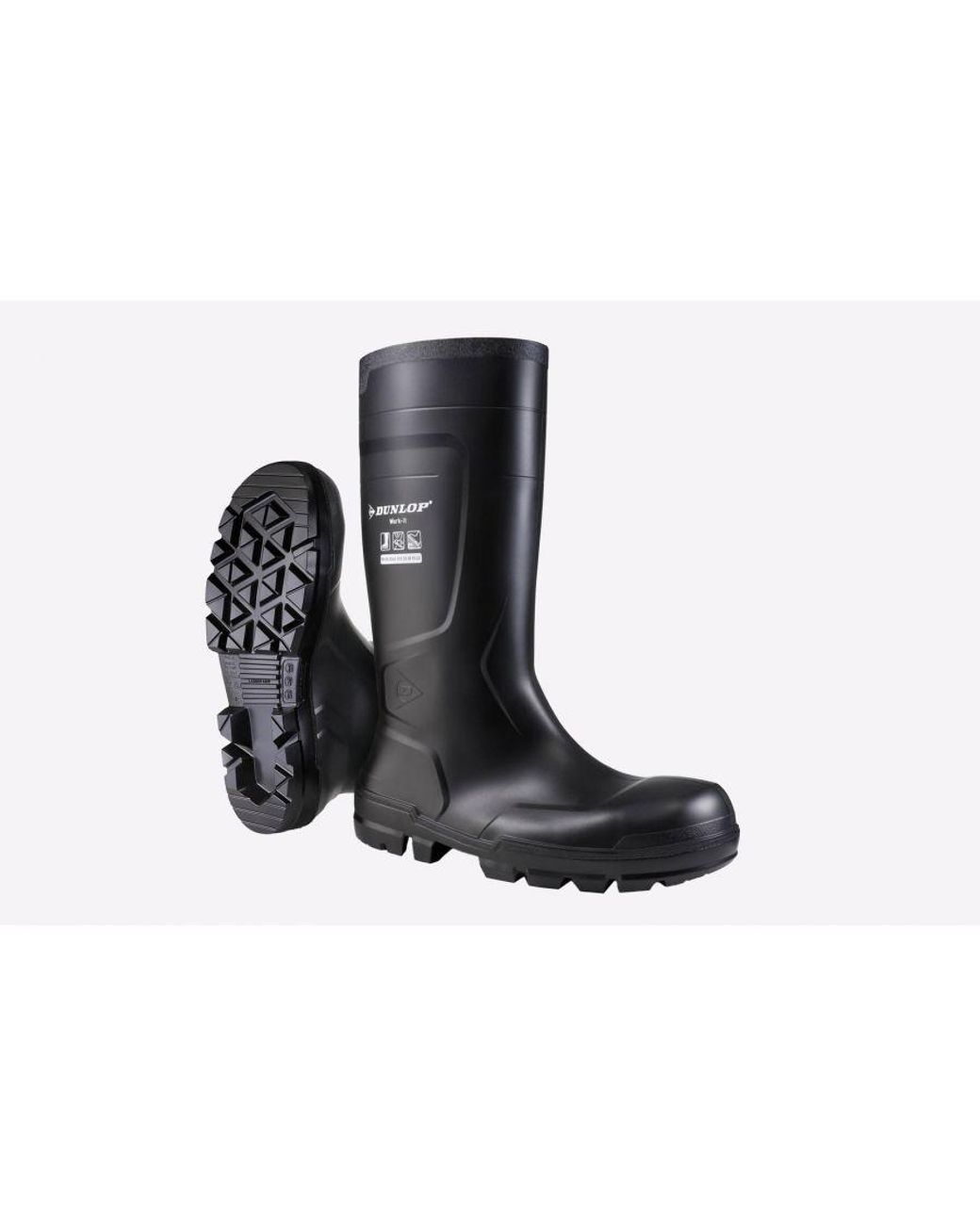 Dunlop Black Work-It Waterproof Safety Wellingtons