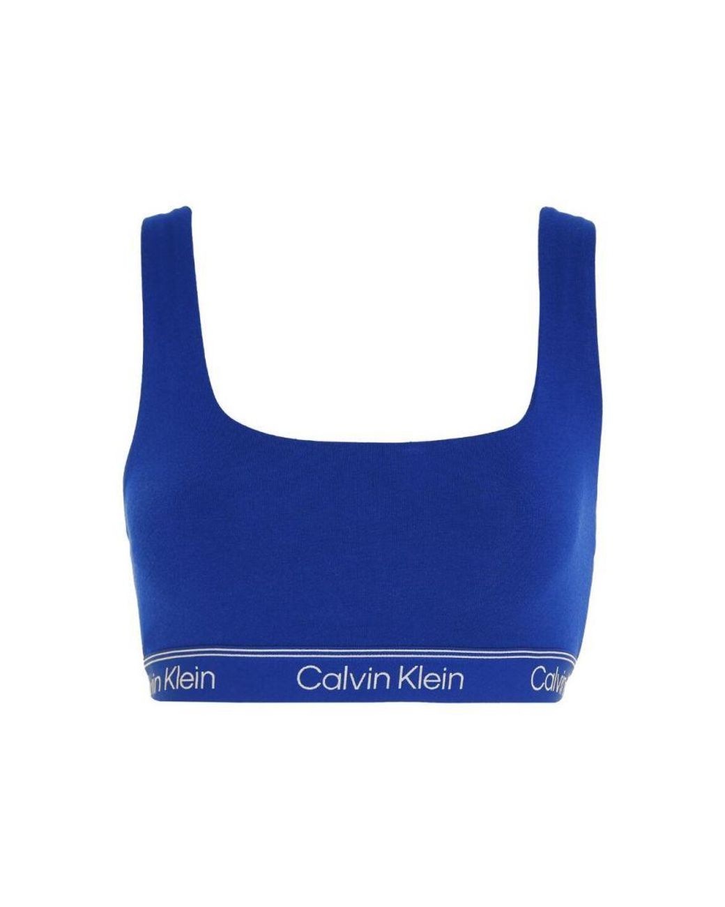 Calvin Klein 000qf7185e Athletic Cotton Unlined Bralette in Blue