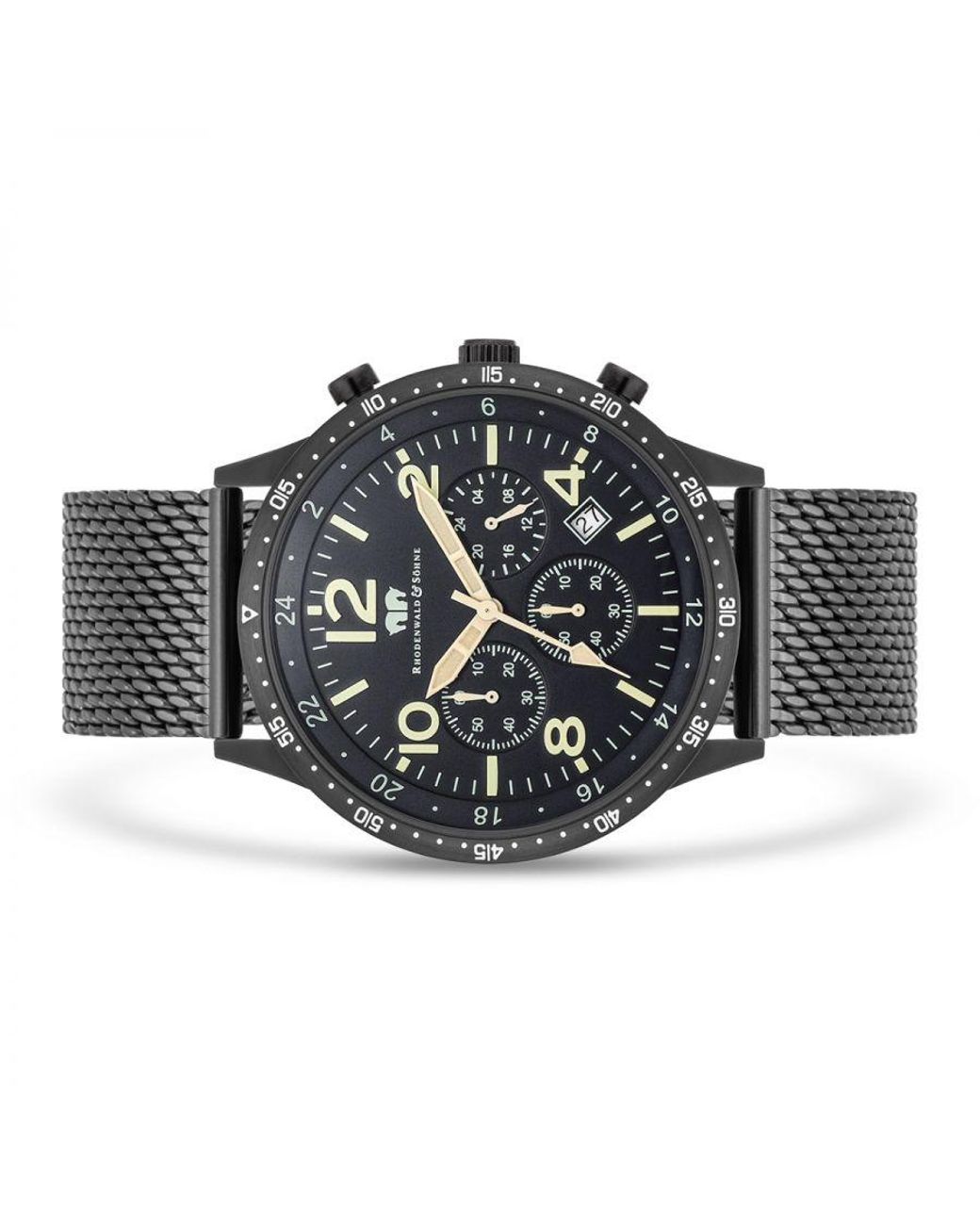Rhodenwald & Söhne Black Stainless Steel Watch 43,8Mm for men