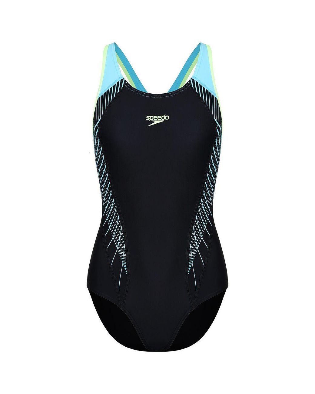 Speedo Black Fit Laneback Swimming Costume