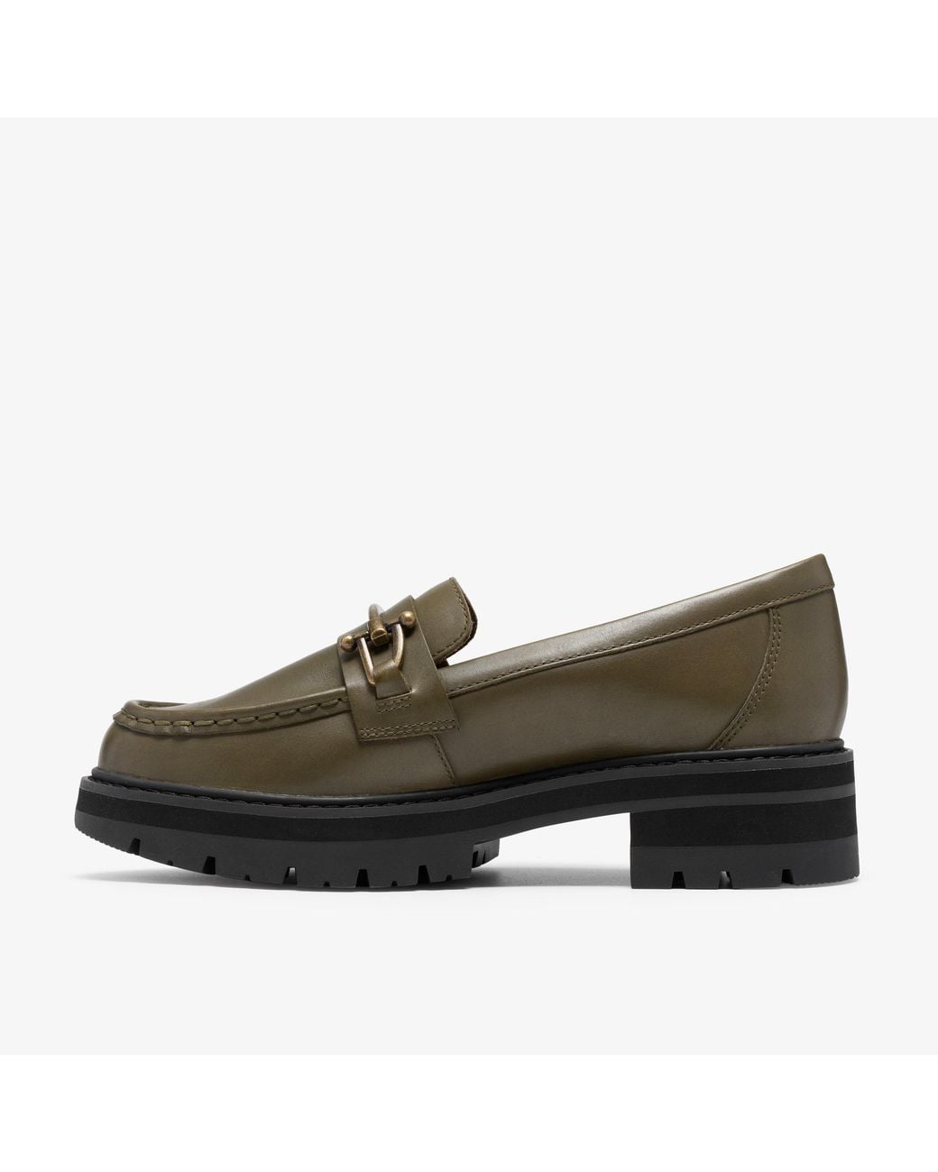 Clarks Green Orianna Bit Leather Shoes