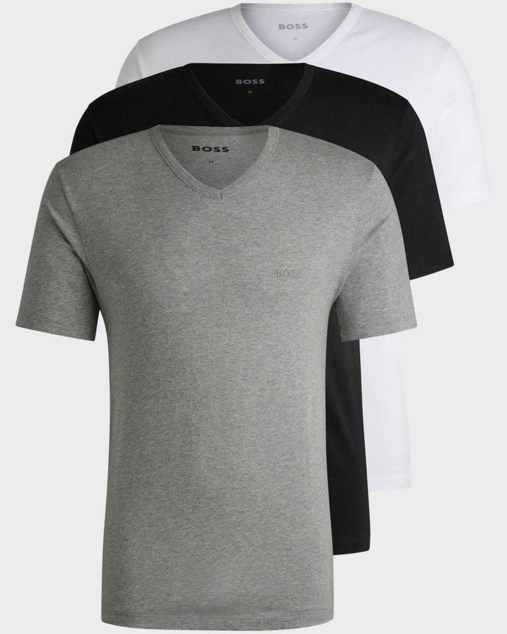 Boss Black 3-pack V-neck Underwear T-shirts In Cotton Jersey for men