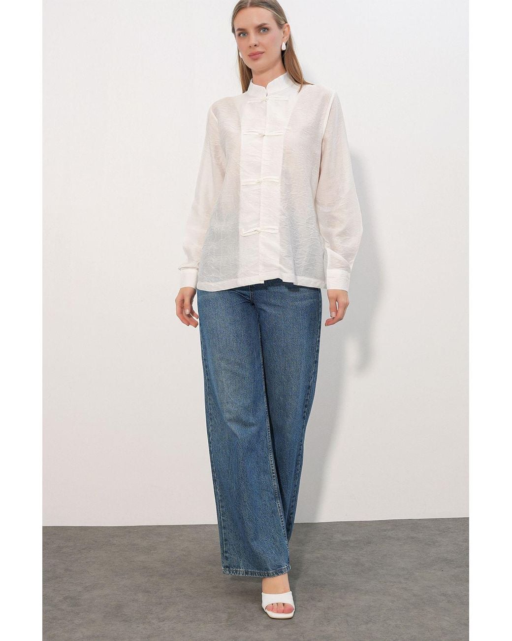 Bigdart White Viscose Nylon Shirt