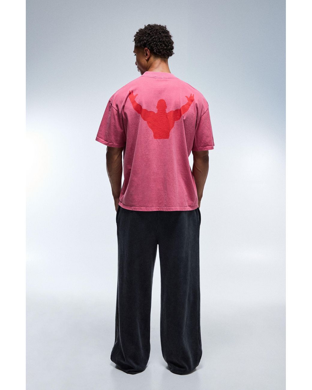 BoohooMAN Red One More Rep Washed Oversized Extended Neck T-Shirt for men