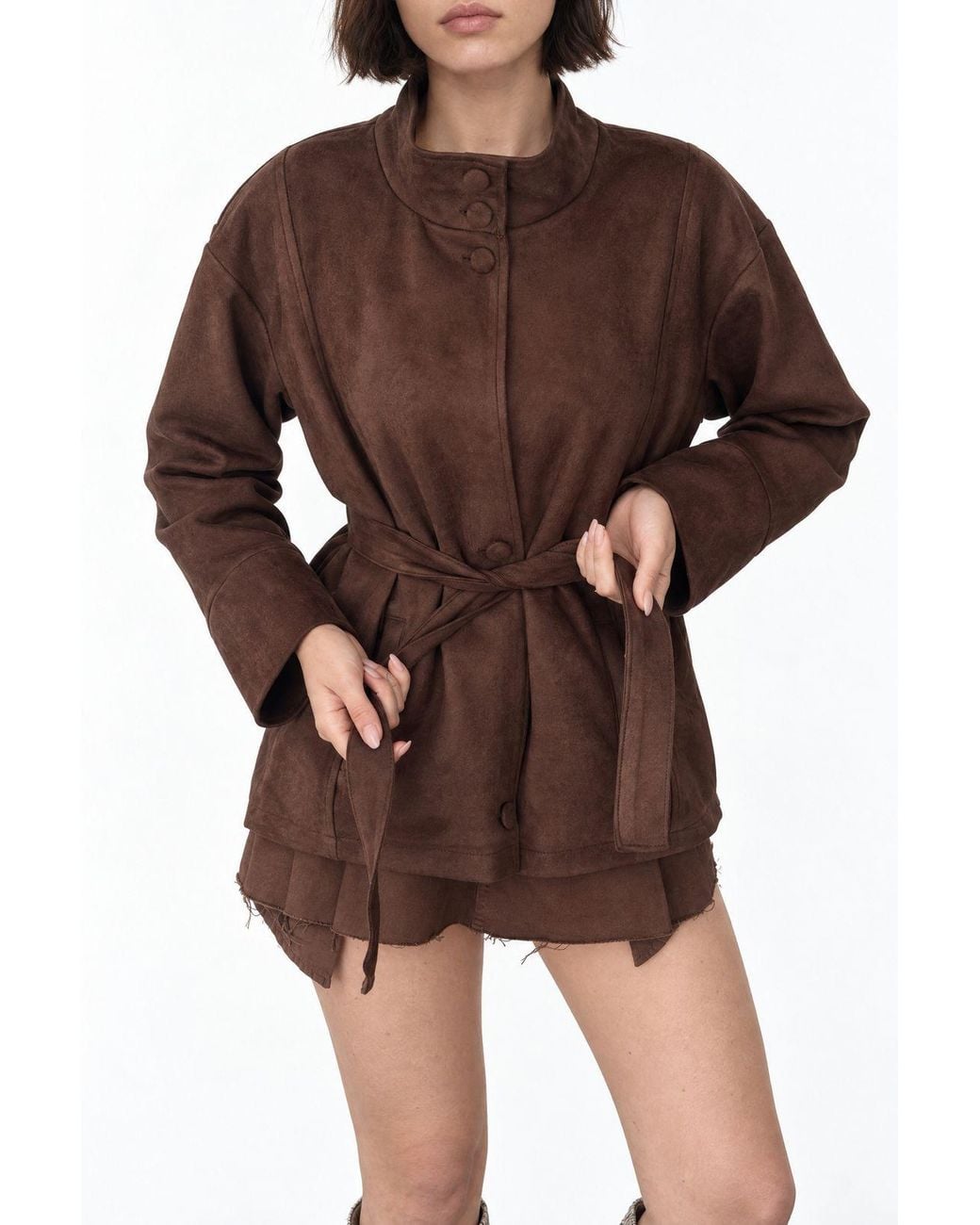 puka Brown Fitted Jacket