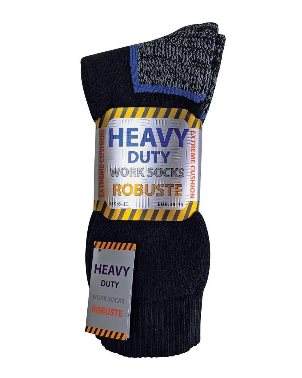 Sock Snob Blue 3 Pairs Heavy Duty Cotton Cushioned Work Boot Socks for men