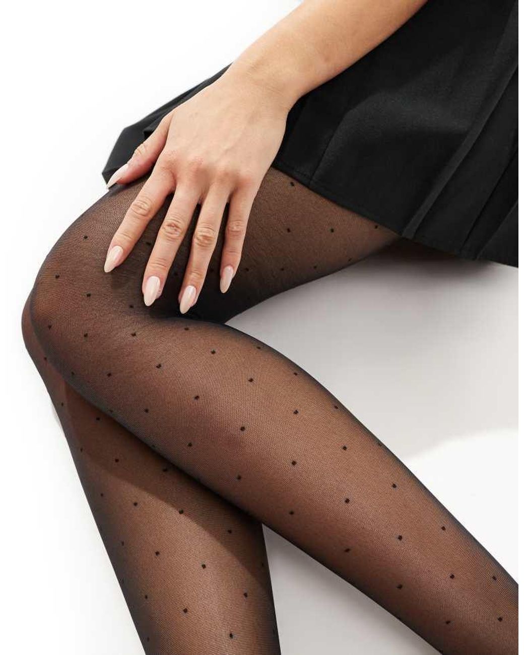 Lindex Black 20 Denier Mini Dot Tights