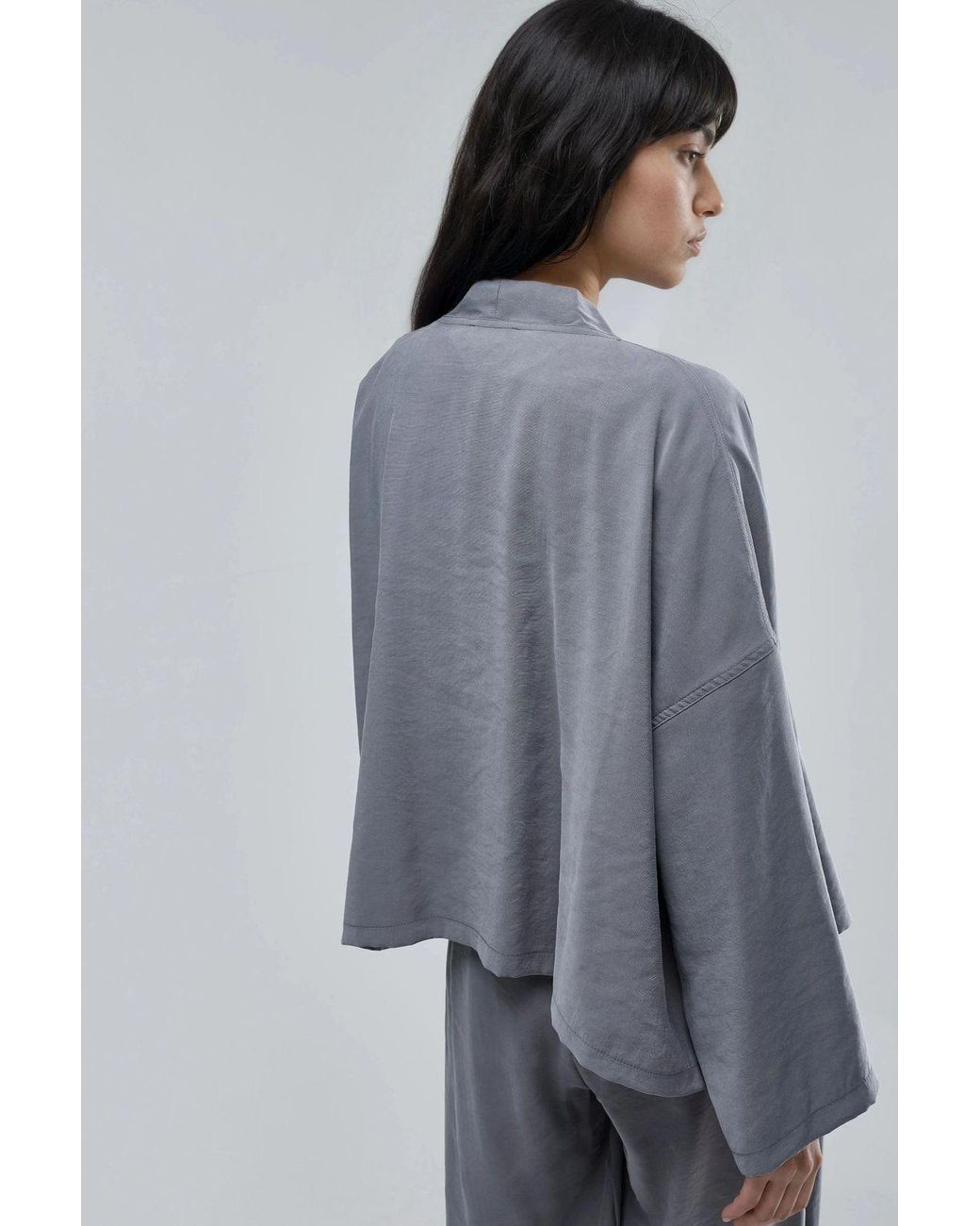 Busem Gray Long Sleeve Loose Fit Kimono