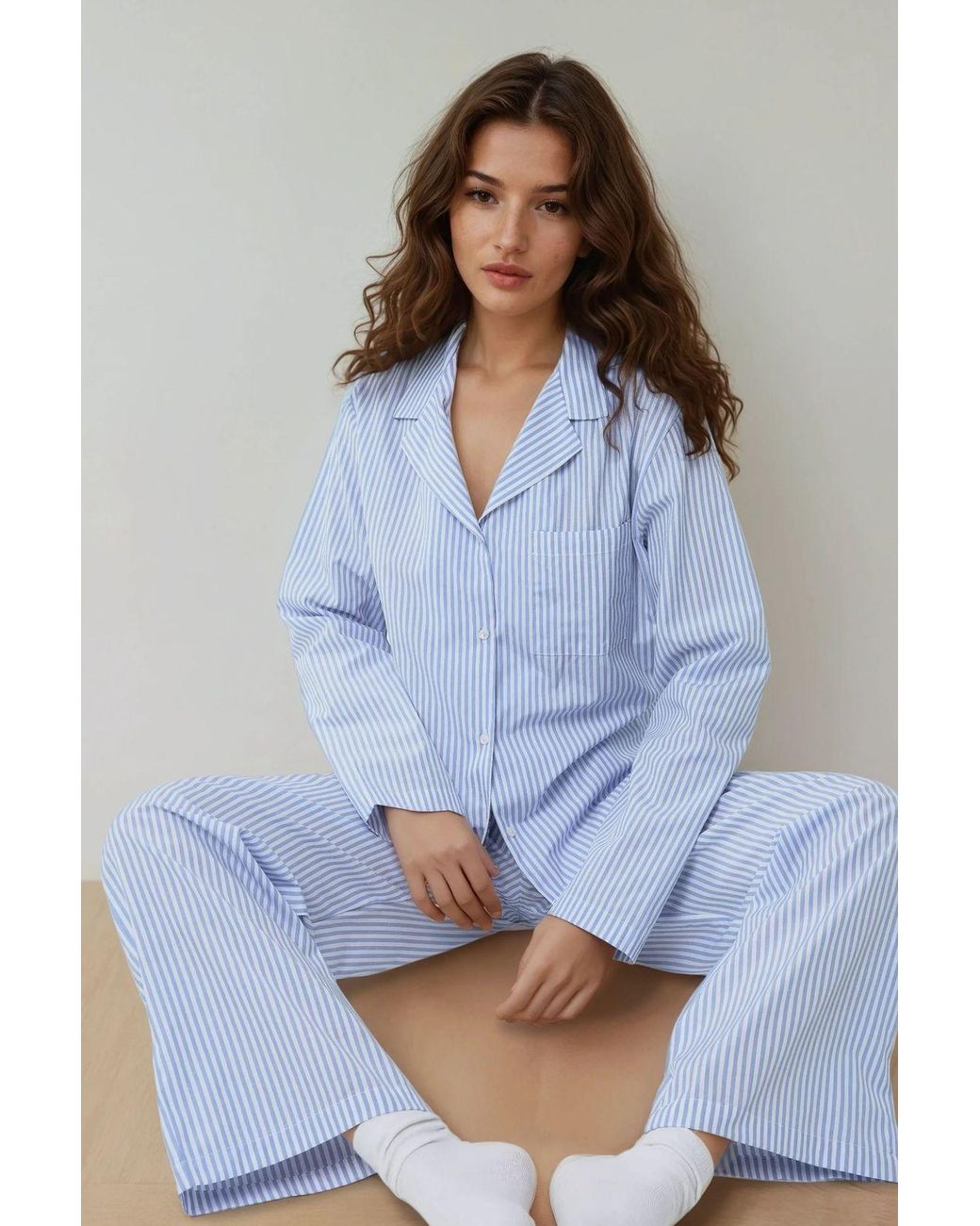 Hiccup Blue Striped Cotton Pajama Set