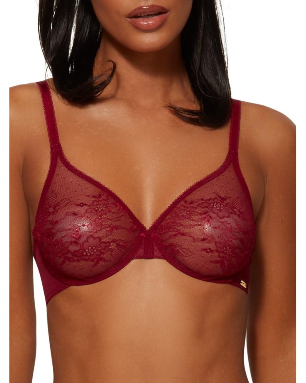 Gossard Red Glossies Lace Sheer Bra Polyamide
