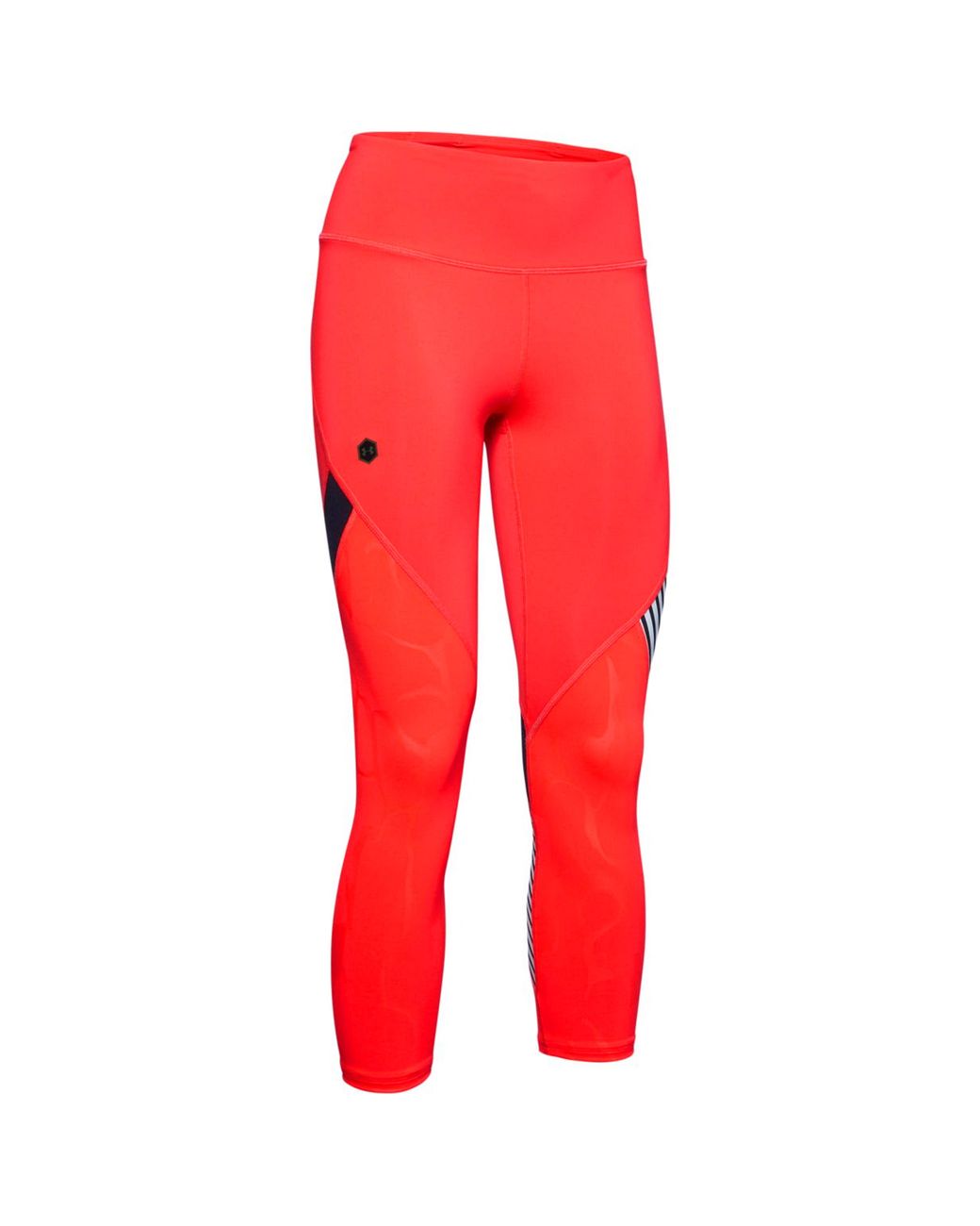 Under Armour Red Rush Embossed Shine Crop Leggings Tight 1351717 628