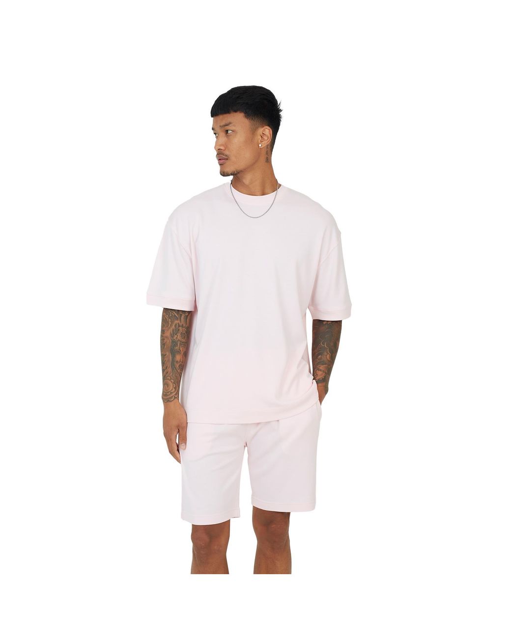 Brave Soul White 2 Piece T-Shirt And Short Set for men