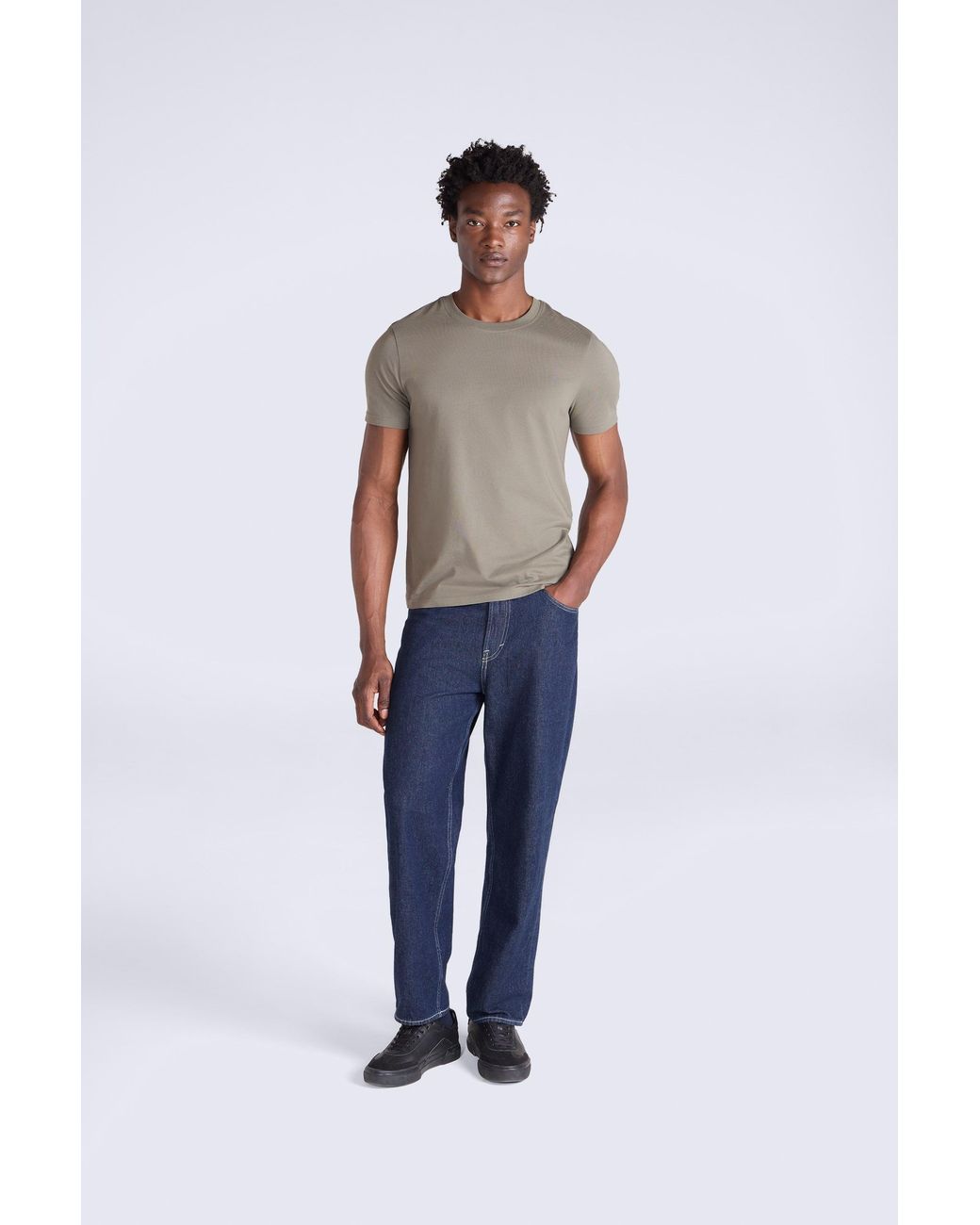 Mountain Warehouse Blue 'Icon' Tee Cotton Slim Fit Everyday Comfy Casual T-Shirt for men