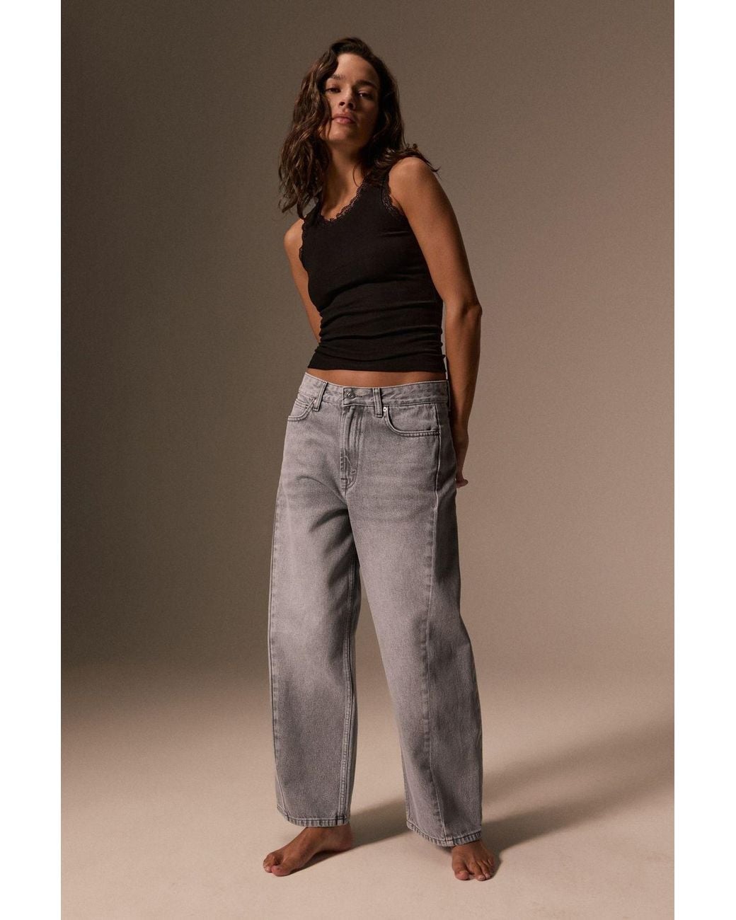 Grimelange Brown Straight-Leg Pull-On Jeans