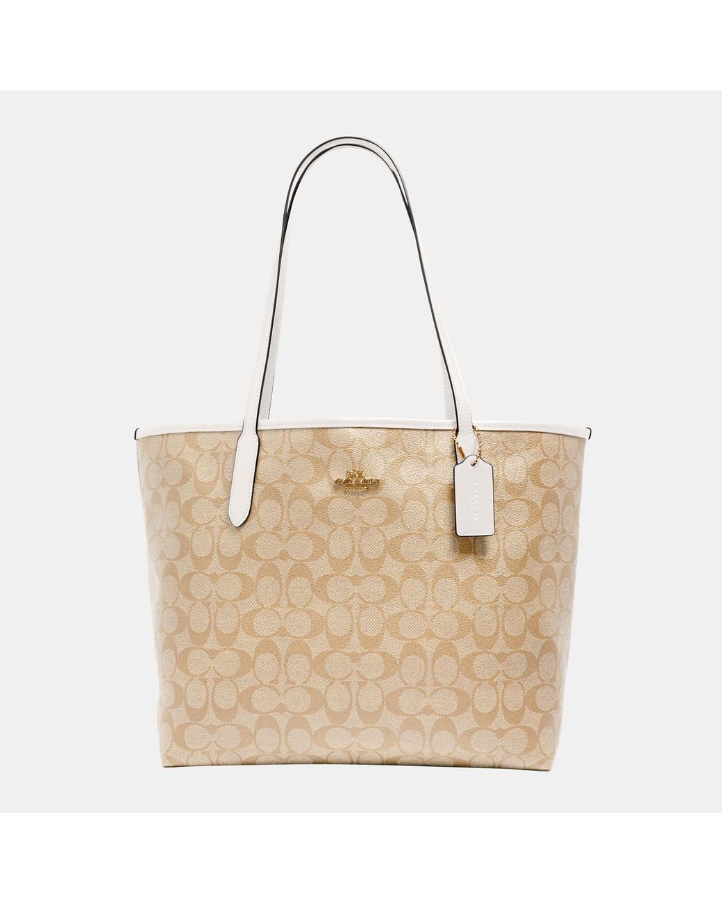 本日限定COACH シティ シグネチャー PVC トートバッグ 袋付き ベージュ COACH Signature Pvc City Tote Bag in Natural | Lyst UK