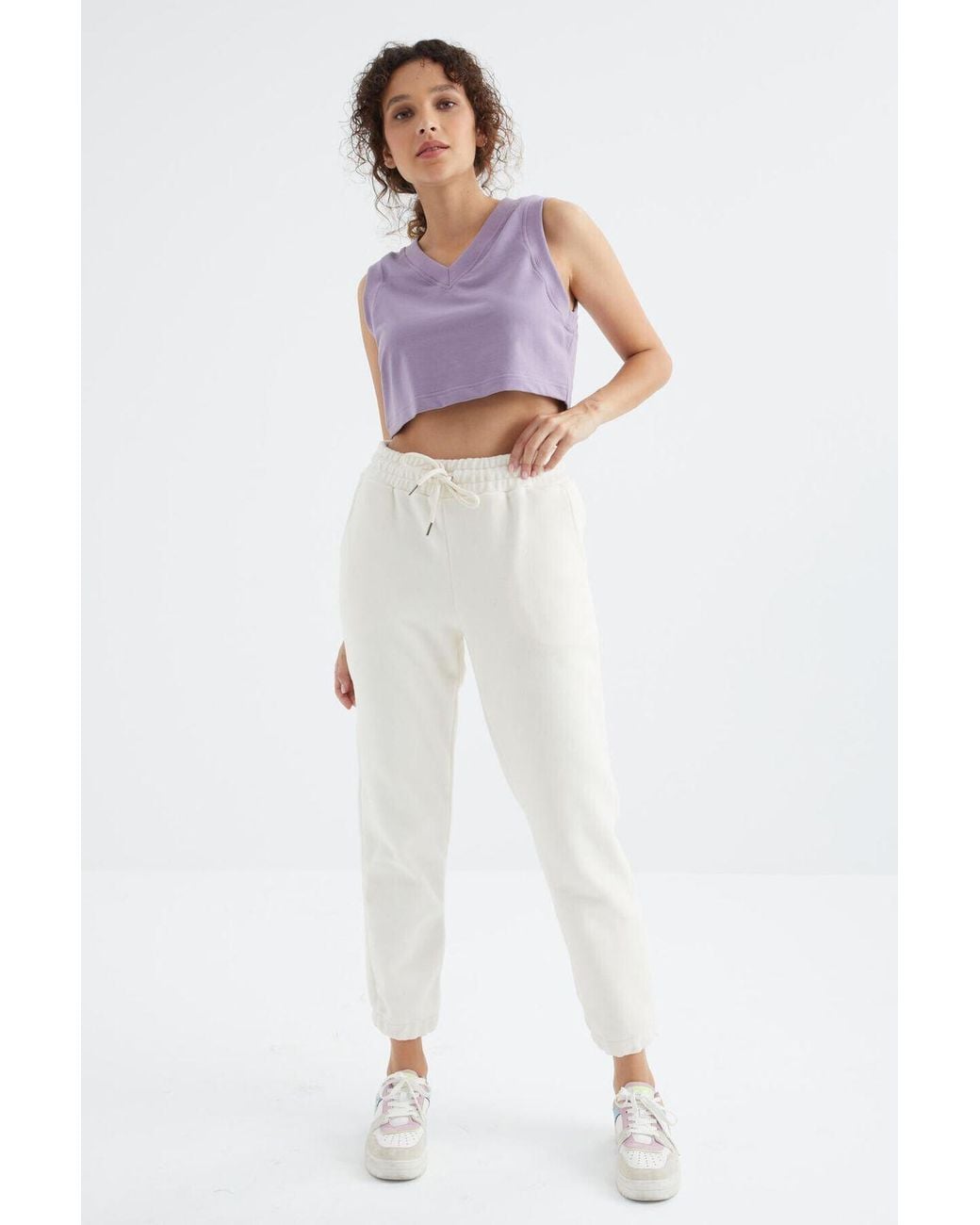 TOMMY LIFE White Jogger Sweatpants