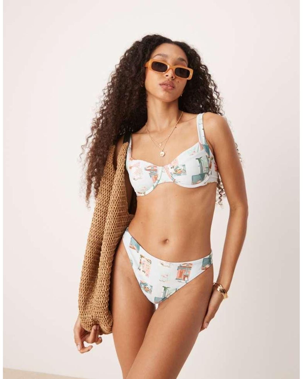 Abercrombie & Fitch Multicolor Mid Rise Bikini Bottom Co-Ord