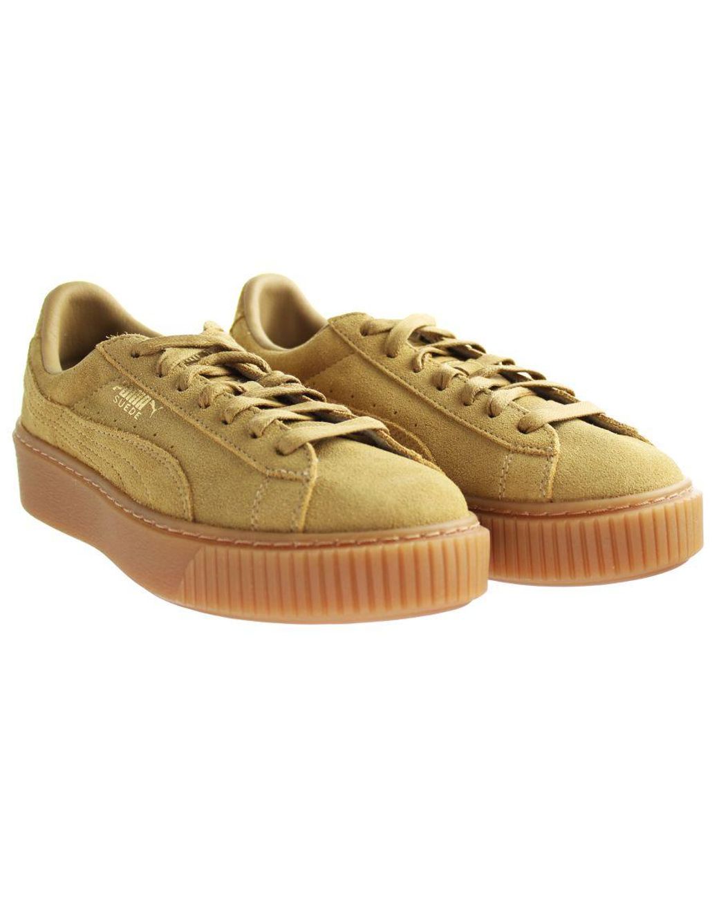 PUMA Brown Platform Fl Trainers Leather