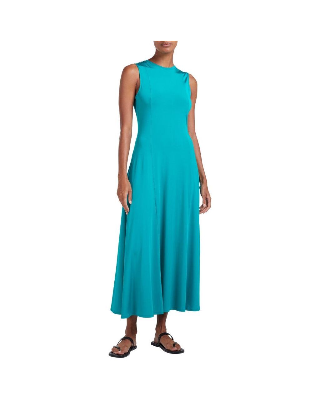 Ted Baker Blue Mielaa Slinky Jersey Racer Midi Bright Dress