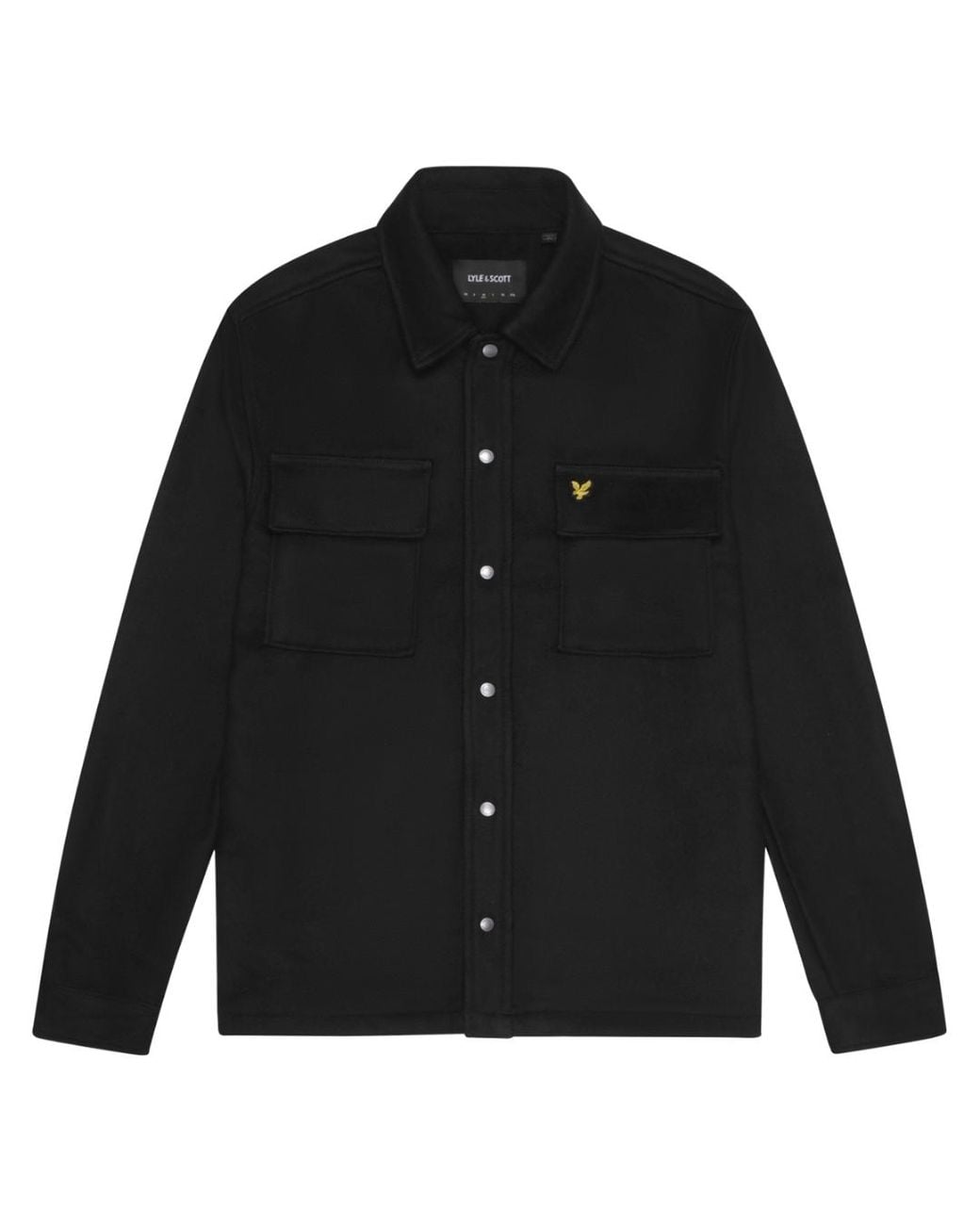 Lyle & Scott Black Plain Jet Overshirt Jacket for men