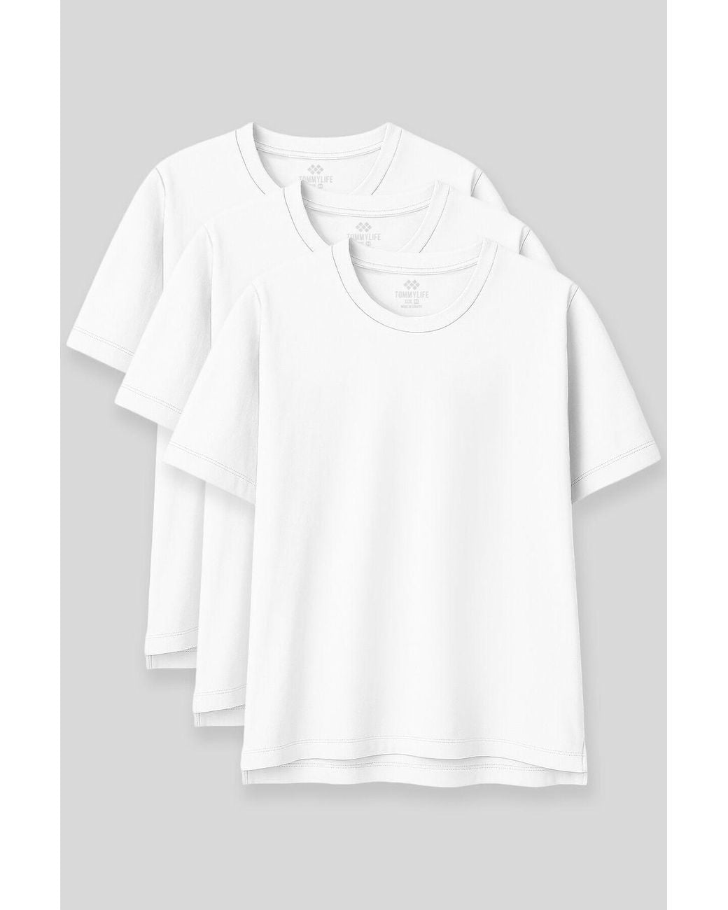 TOMMY LIFE White Oversized Cotton-Modal Crew Neck T-Shirt