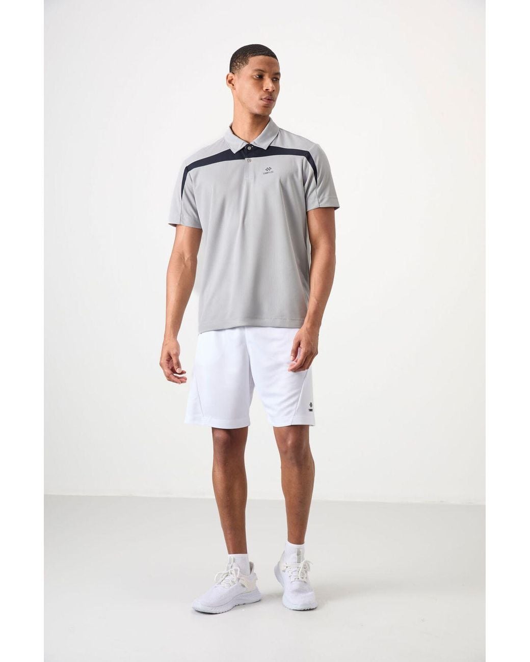 TOMMY LIFE White Colour-Blocked Polo T-Shirt for men
