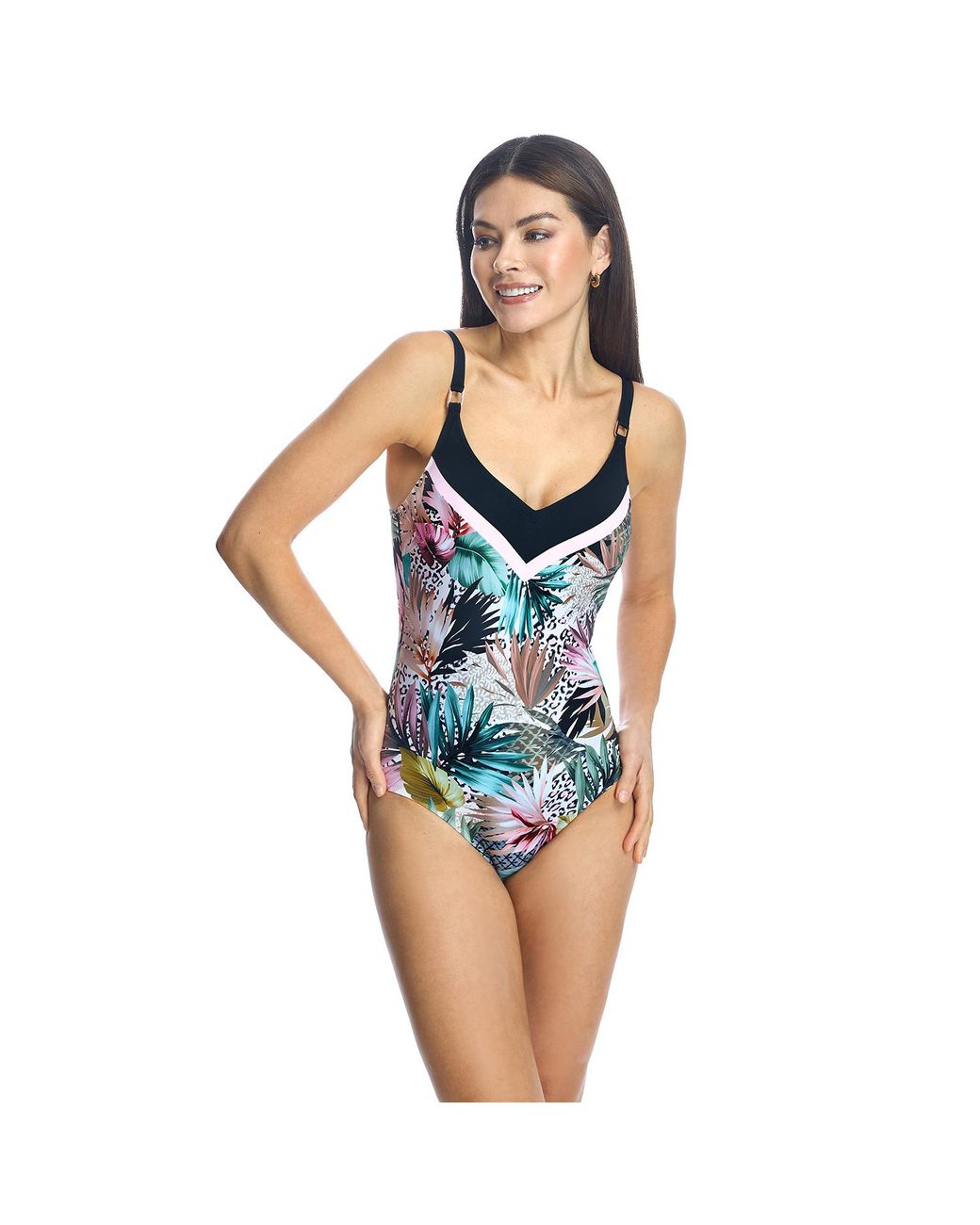 Ory Blue V-Neck Swimsuit W240876