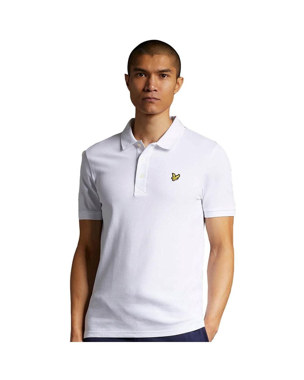 Lyle & Scott White Plain Polo Shirt for men