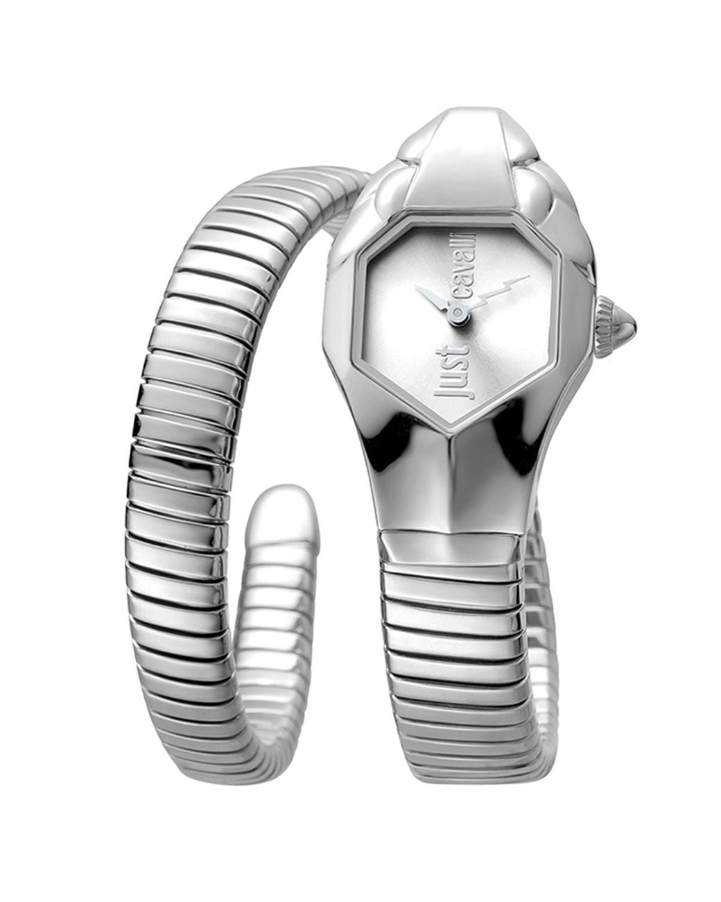 Just Cavalli White Glam Chic Septagon Dial Ladies Watch Stainless Steel