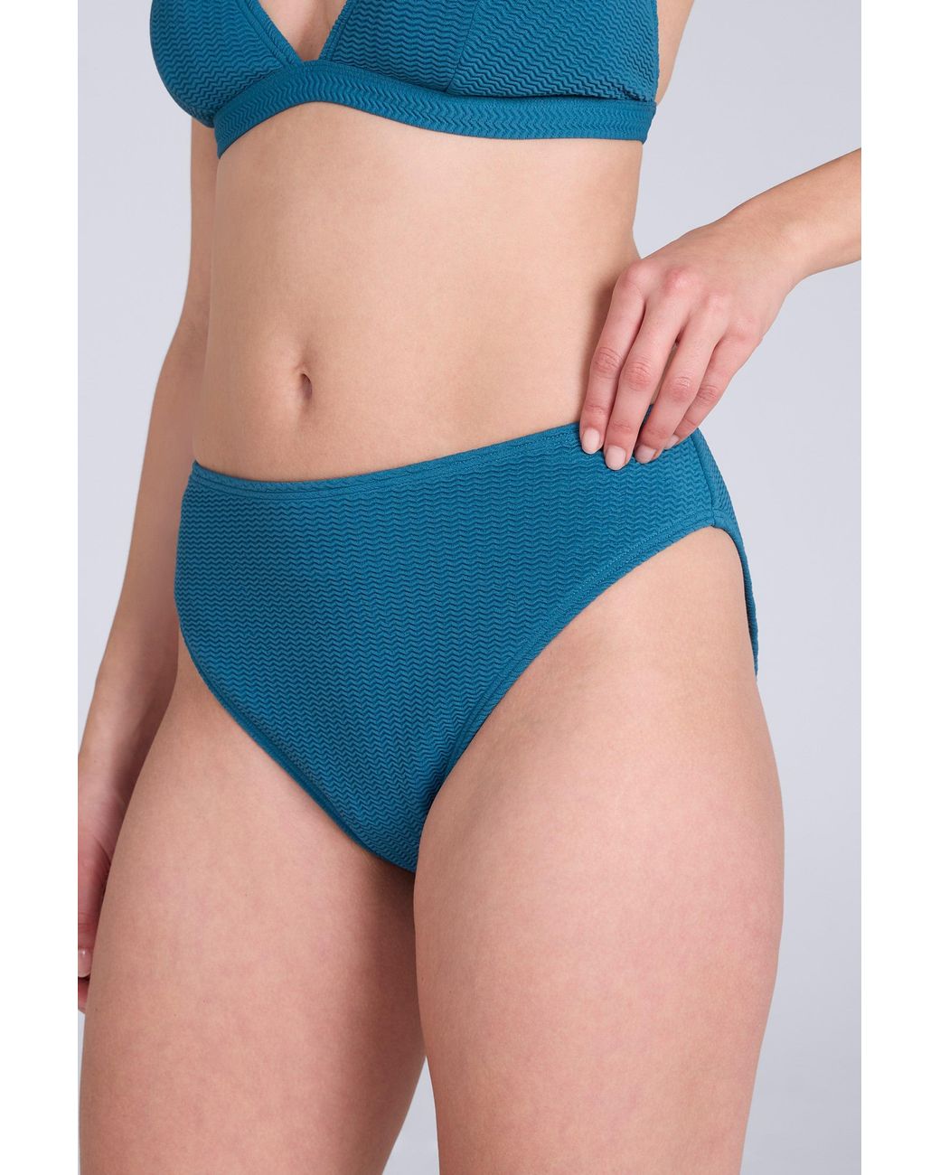 Mountain Warehouse Blue 'Iona' Halter Crinkle Bikini Bottom Sun Protection Quick Dry Stretchy Swimwear