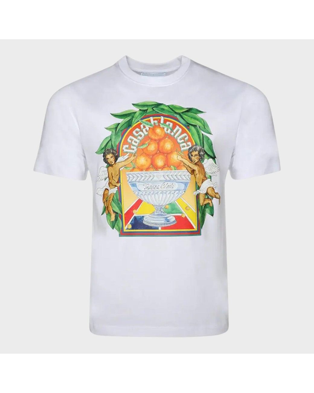 Casablanca White Triomphe D' Printed T-Shirt Cotton for men