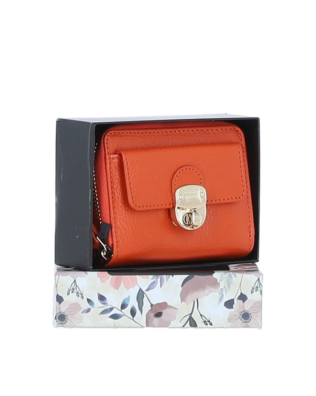 Ashwood Leather Orange Stylish Compact Ladies Purse With Rfid Protection