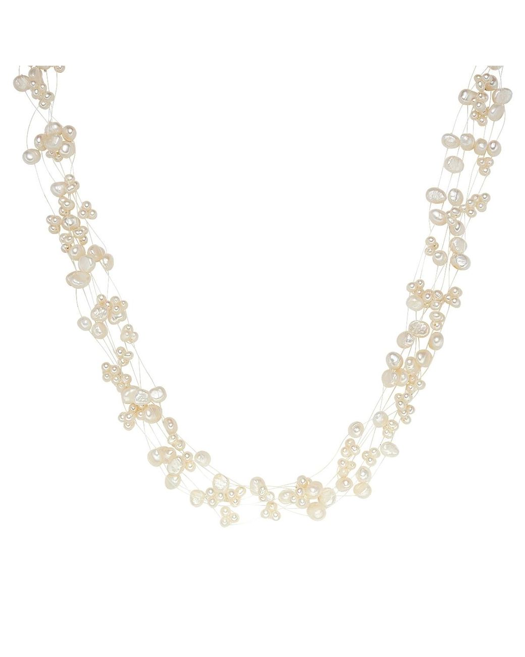 Valero Pearls Metallic Fresh Water Cultured Pearl Necklace