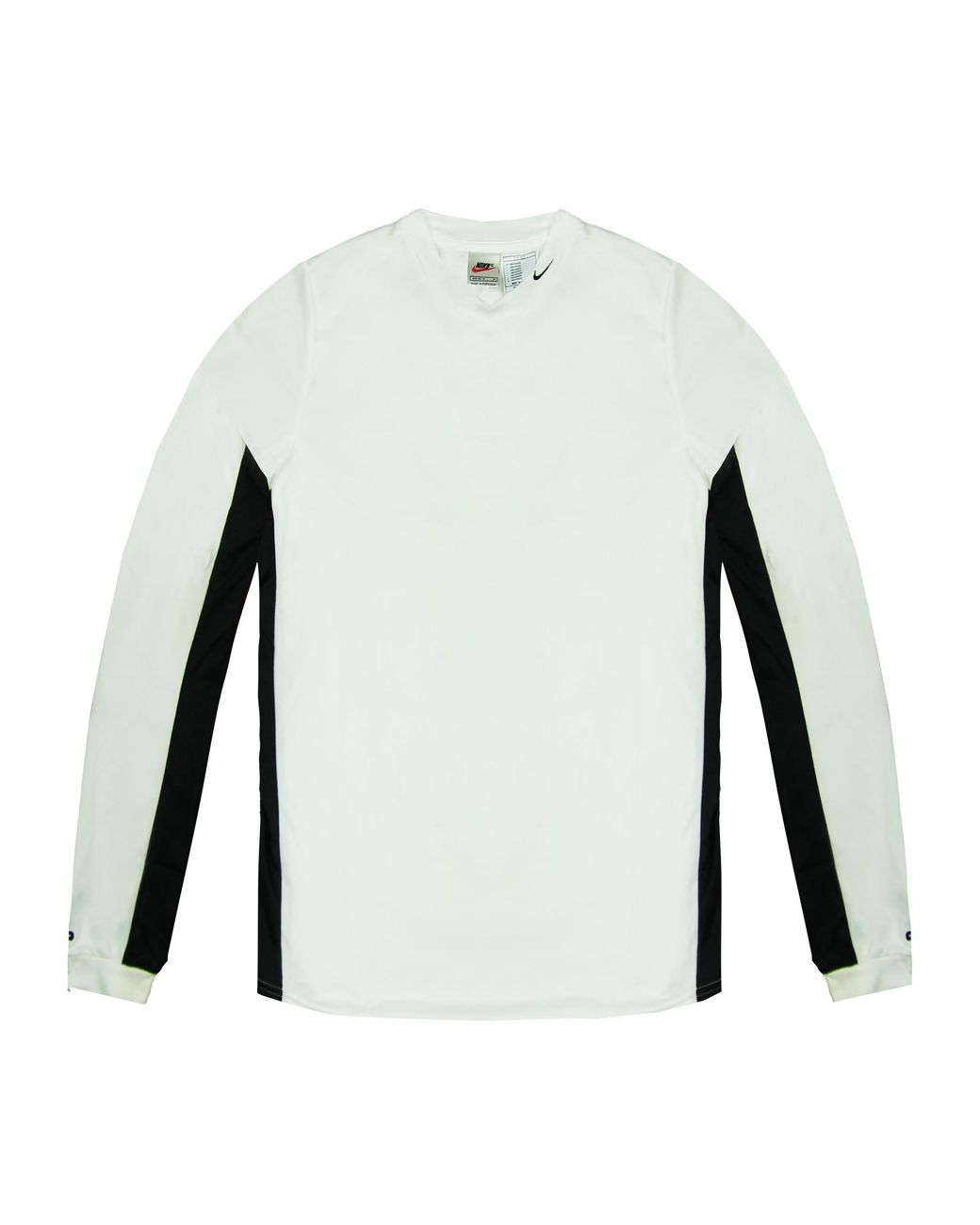 Nike Dri-fit Logo Long Sleeve Shirt White Black S Training Top 260027 100