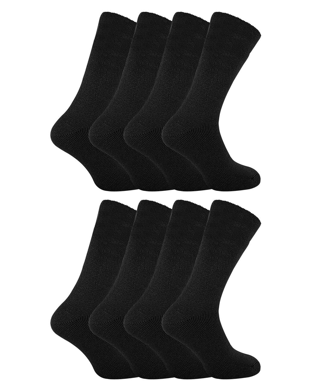 Sock Snob Black 8 Pack Thermal Sleep Socks for men