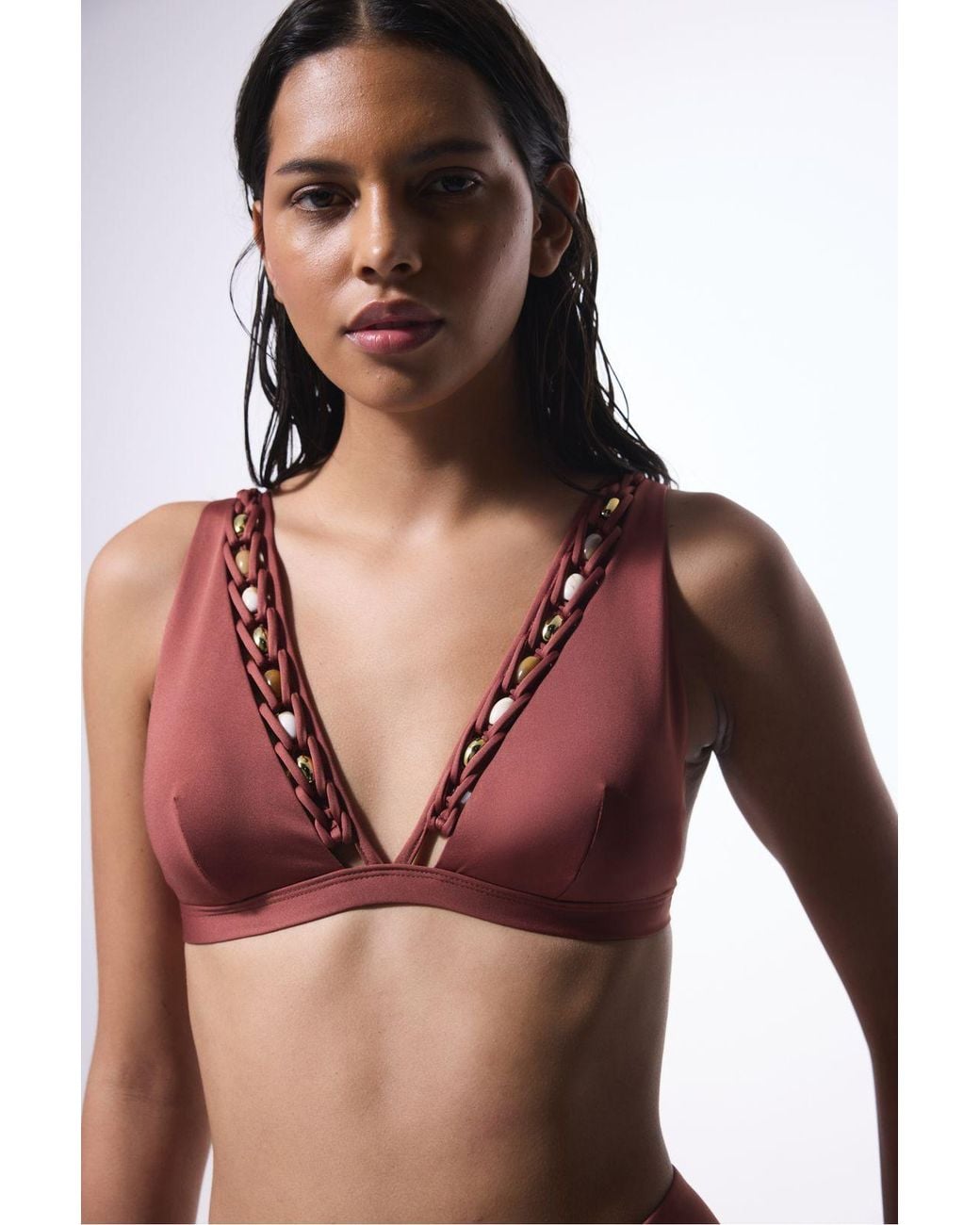 Penti Red Astrid Deep V Bikini Top