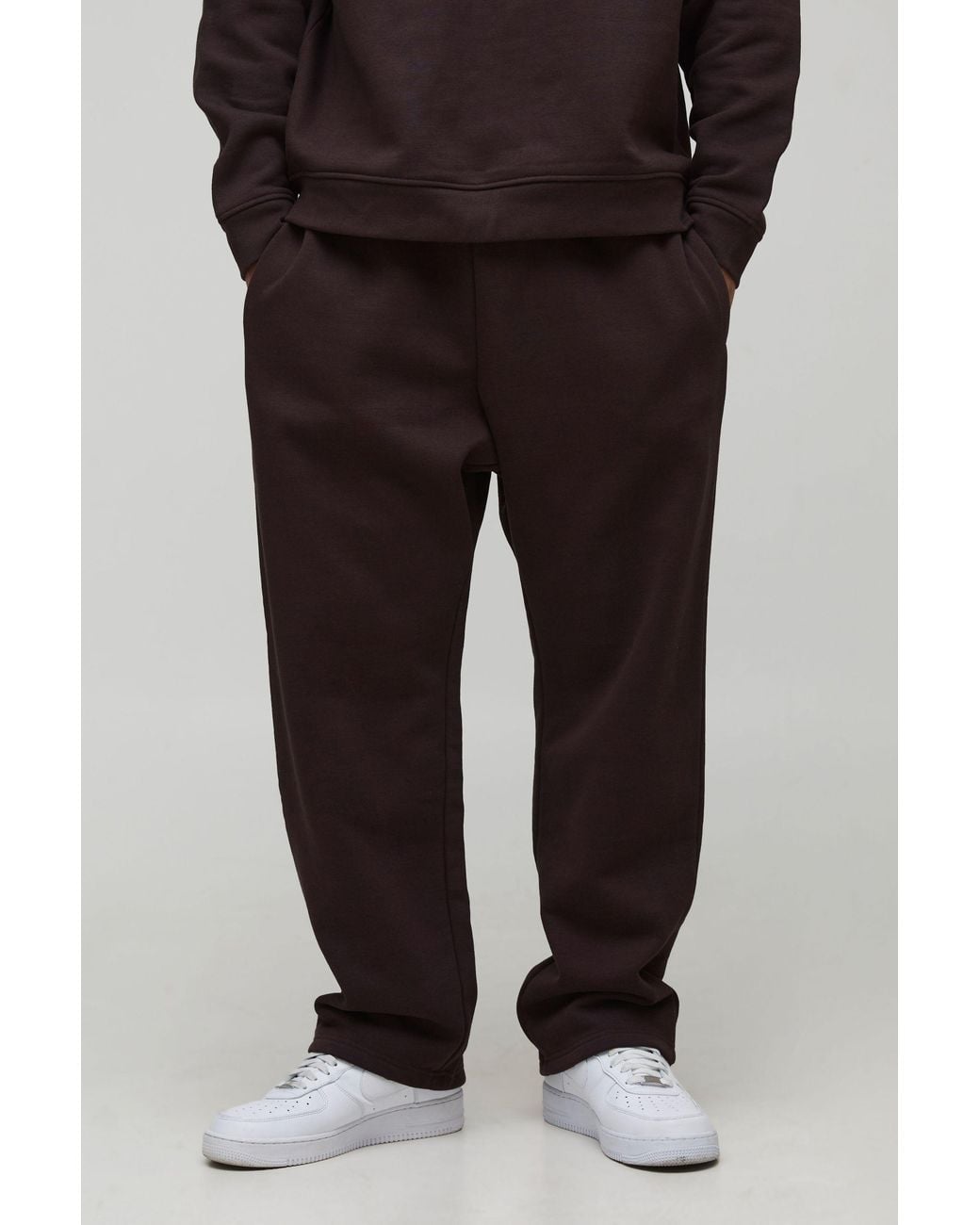 BoohooMAN Black Oversized Drop Crotch Heavyweight Joggers for men