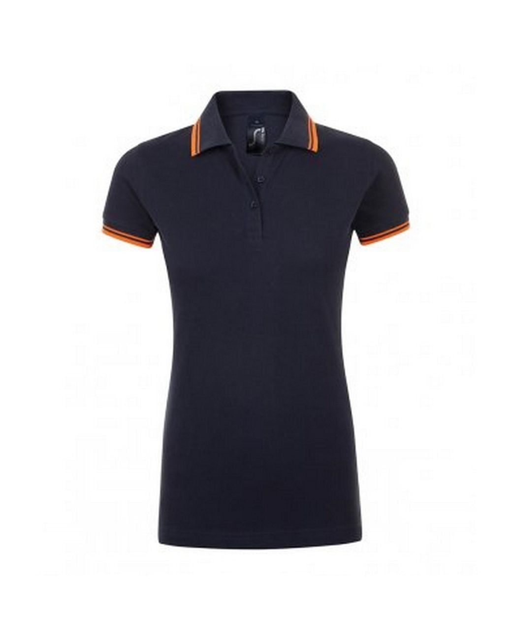 Sol's Blue Ladies Pasadena Tipped Short Sleeve Pique Polo Shirt (French/Neon)
