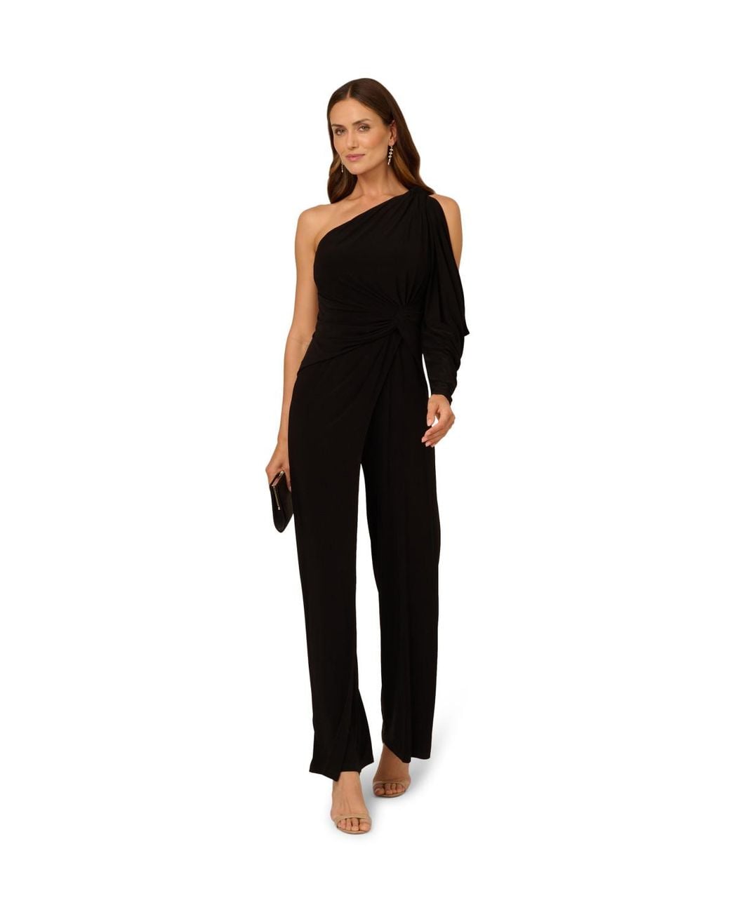 Adrianna Papell Black Cold Shoulder Jumpsuit