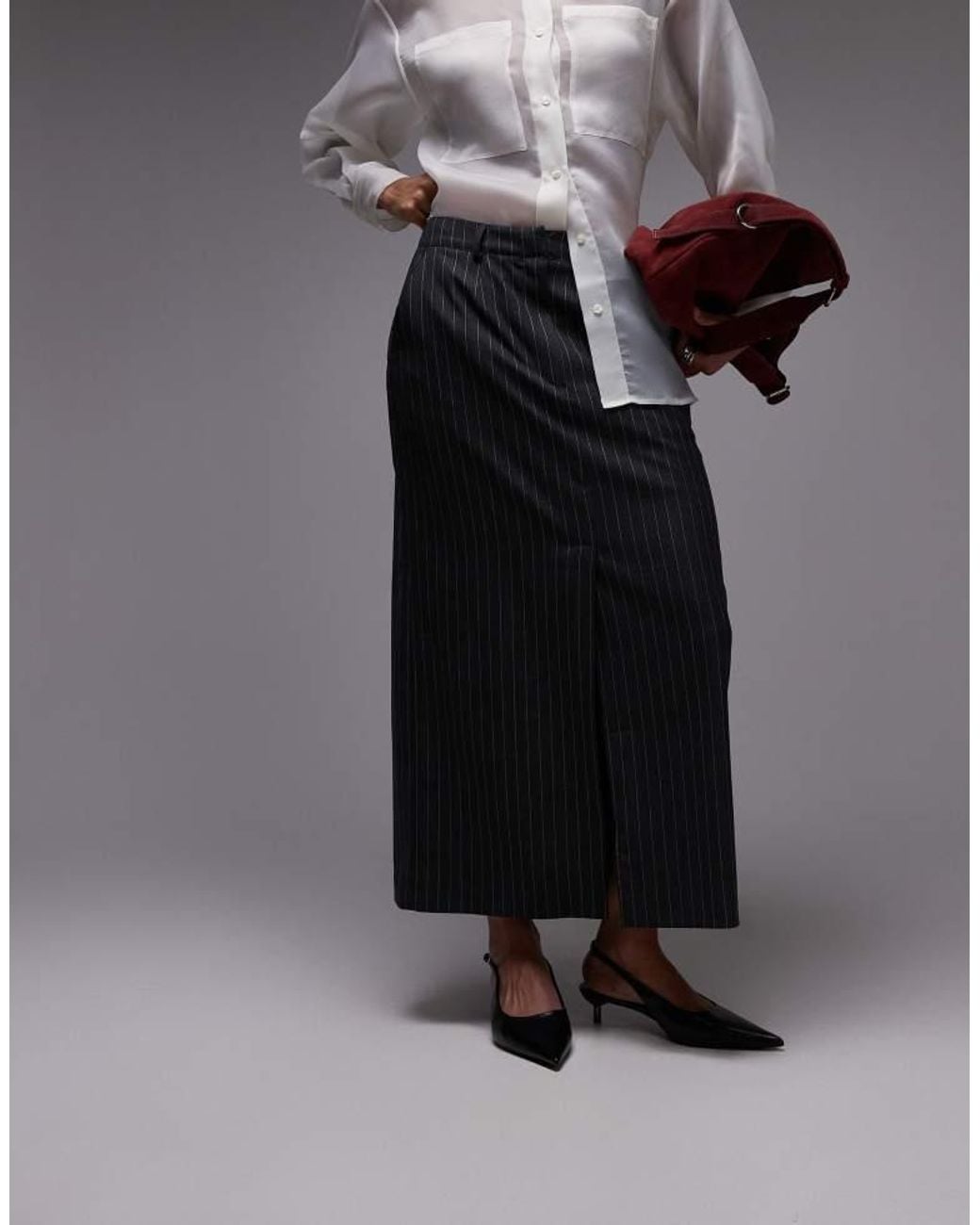 ASOS Black Tailored Maxi Pencil Skirt