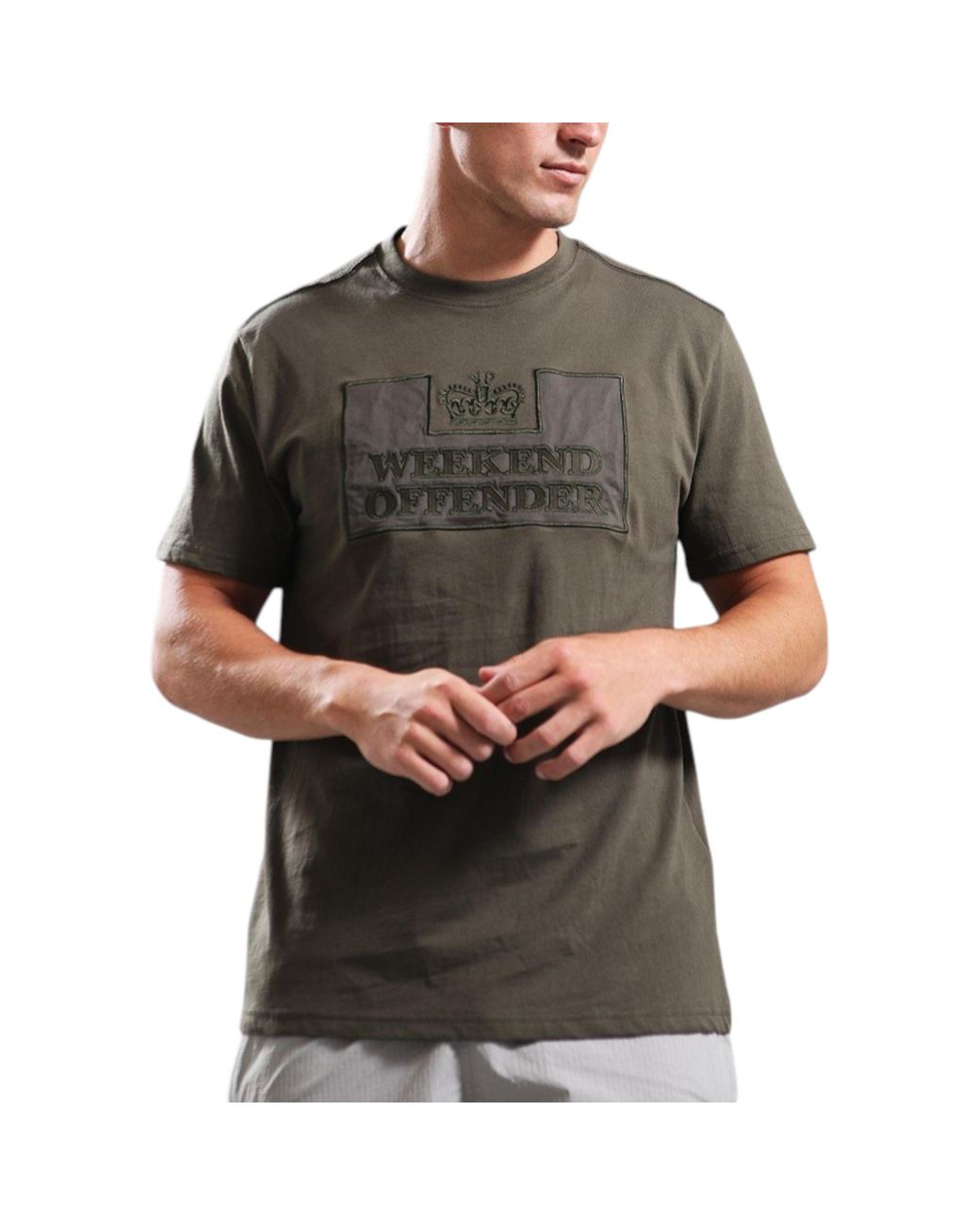 Weekend Offender Gray T Shirts Astoria Graphic Short Sleeve Casual Cotton Tee for men