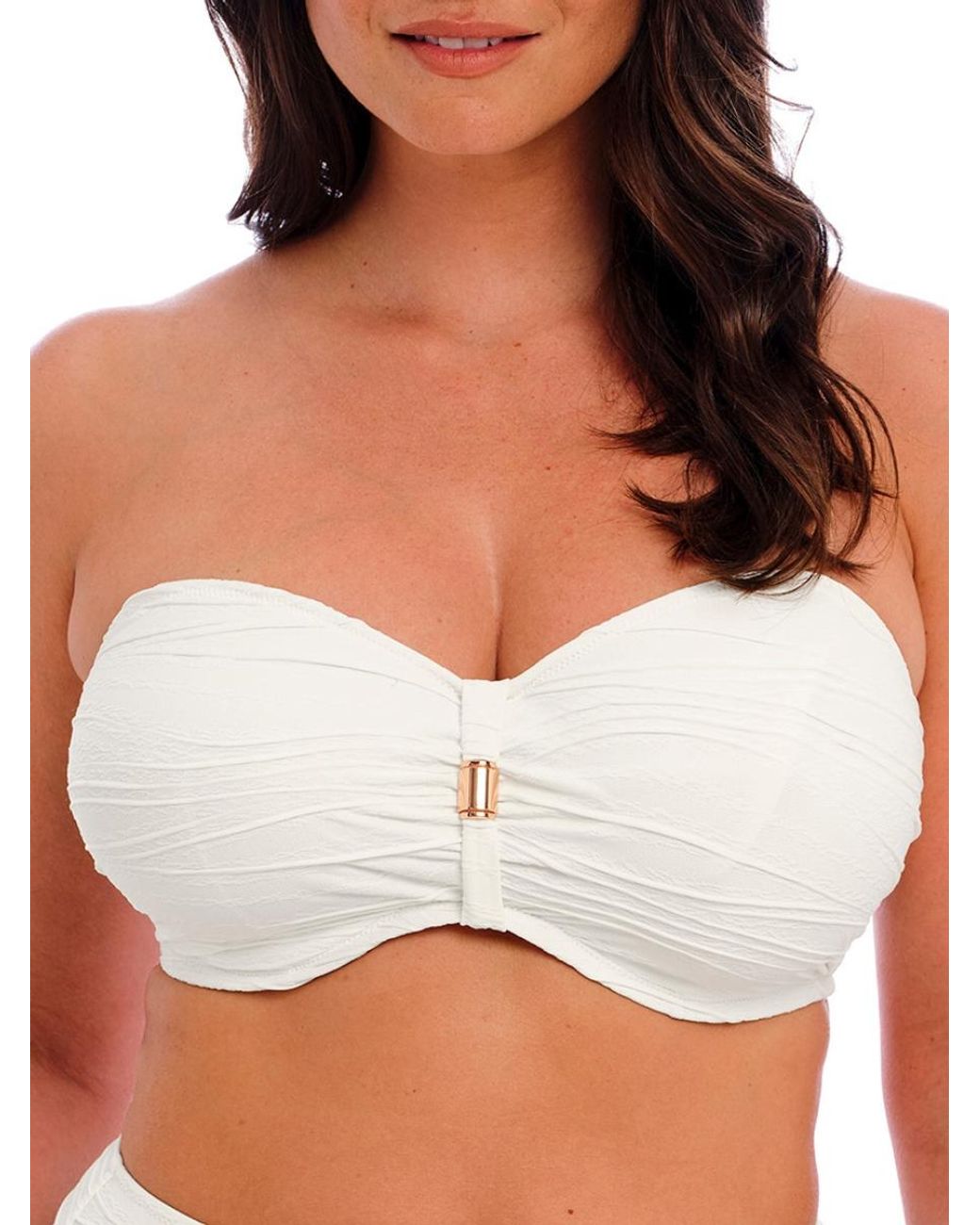 Fantasie White Beach Waves Bandeau Bikini Top