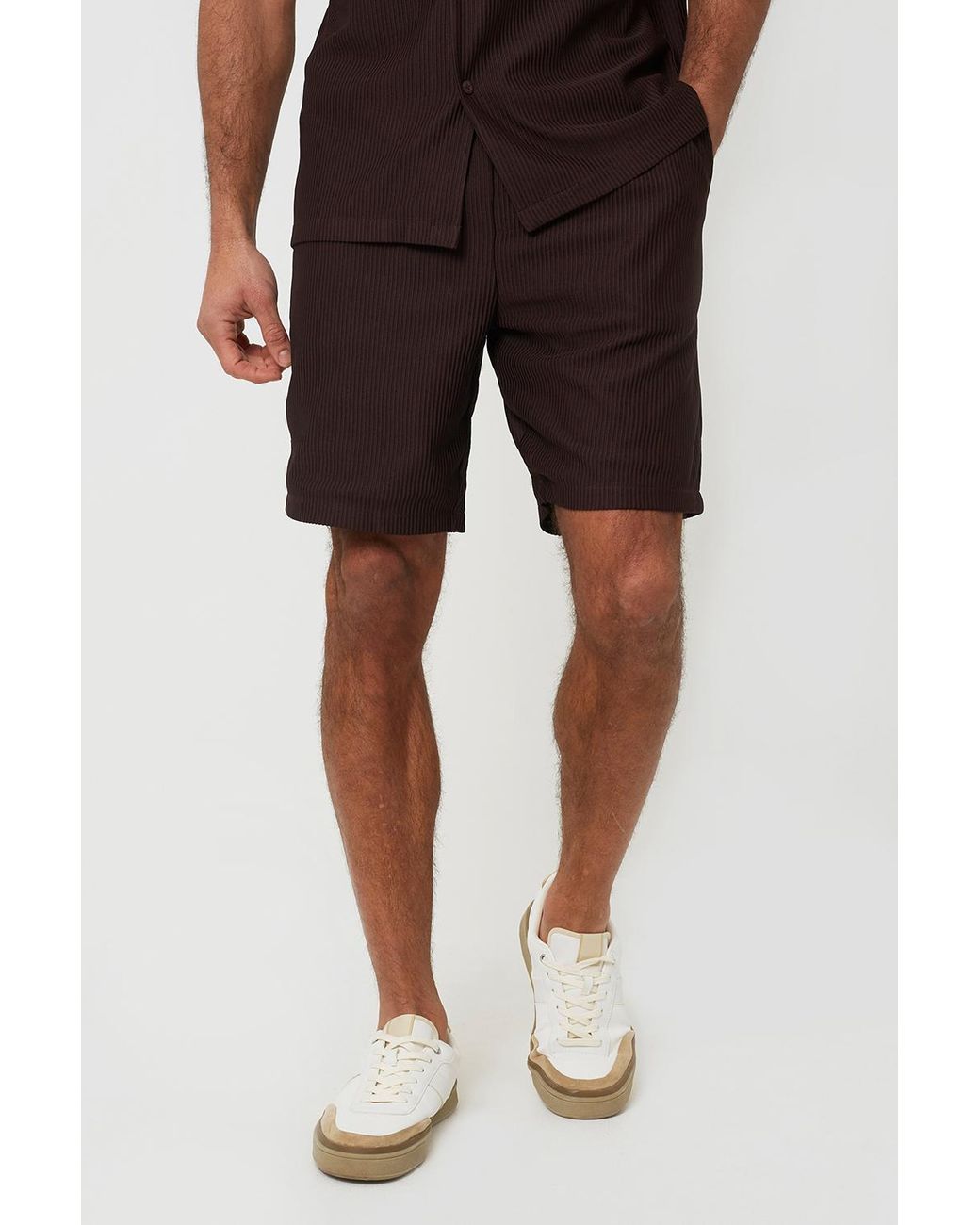 Brave Soul Black Pleated Shorts for men