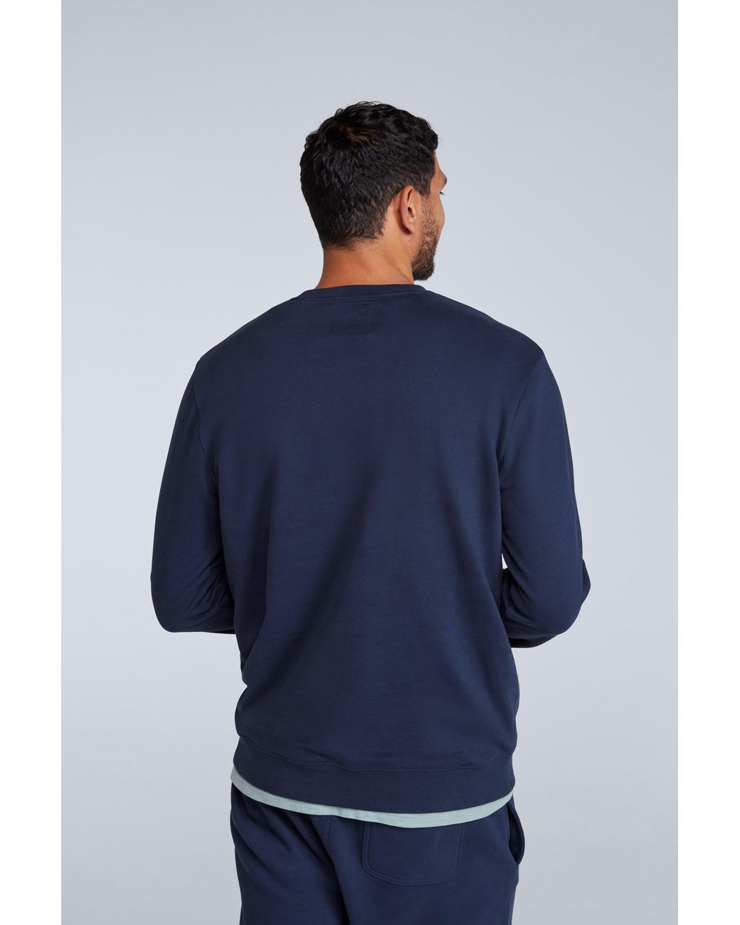 Mountain Warehouse Blue 'Driver' Sweatshirt Casual Soft Cotton Lightweight Breathable Pullover Top for men
