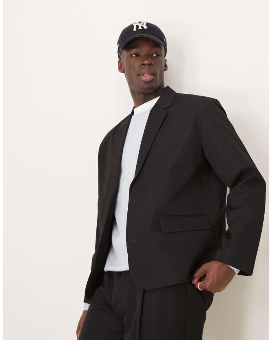ASOS Black Slouchy Boxy Suit Jacket for men