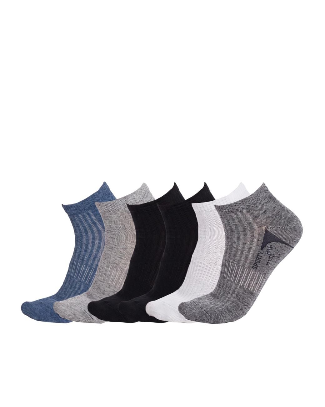 Pro Socks Blue 6 Pairs Cotton Low-Cut S20909
