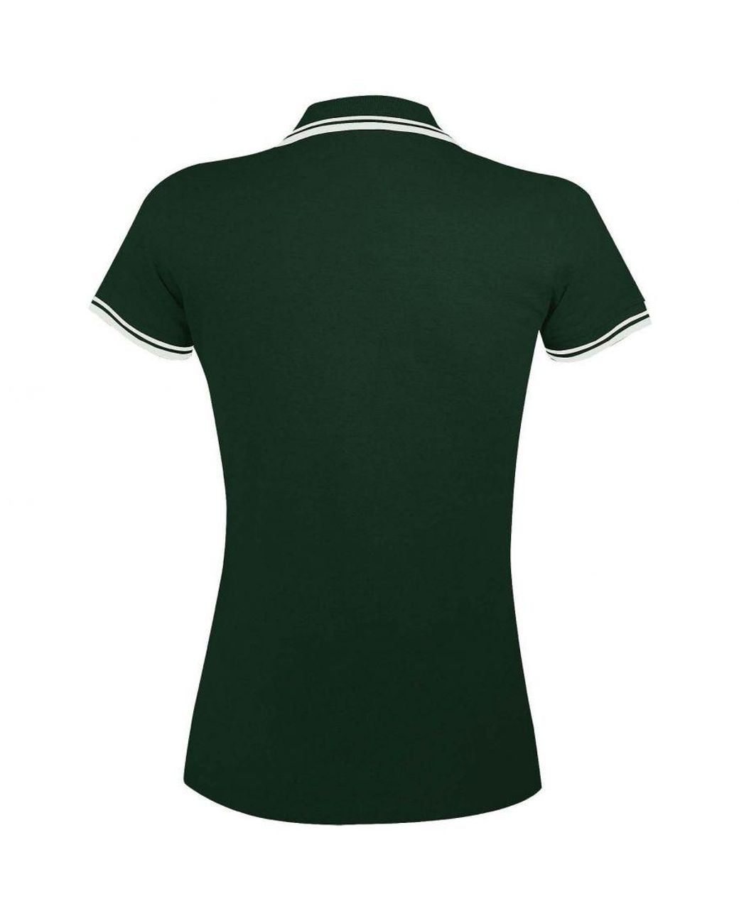 Sol's Green Ladies Pasadena Tipped Short Sleeve Pique Polo Shirt (Forest/