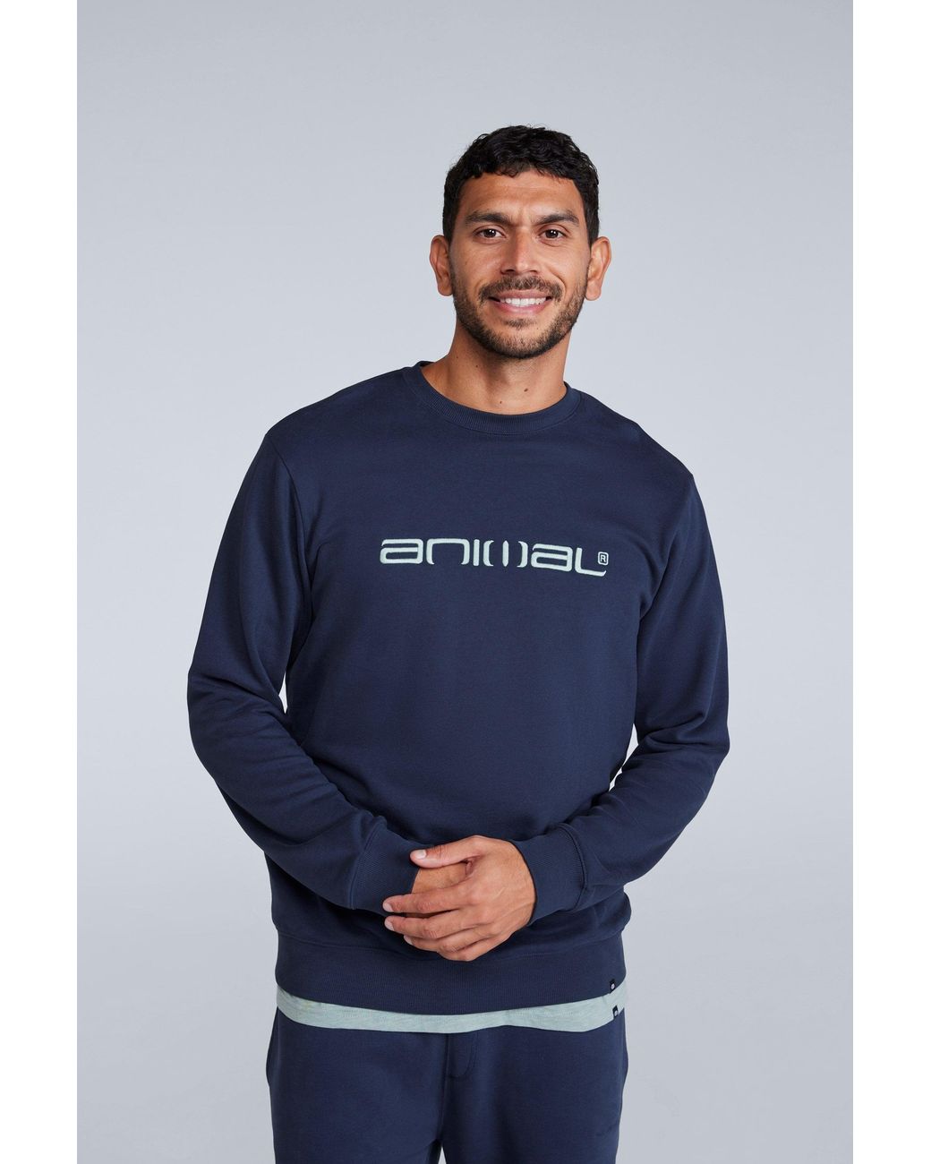 Mountain Warehouse Blue 'Driver' Sweatshirt Casual Soft Cotton Lightweight Breathable Pullover Top for men