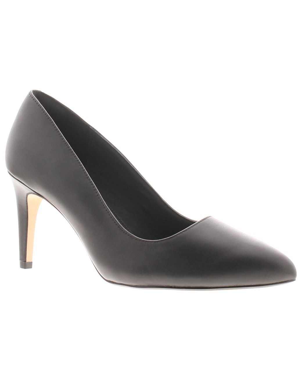 Clarks Black Court Shoes Laina Rae Leather Slip On
