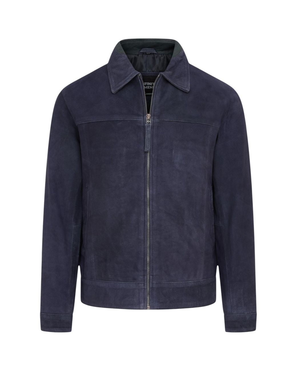 Infinity Leather Blue Goat Suede Harrington Biker Jacket for men